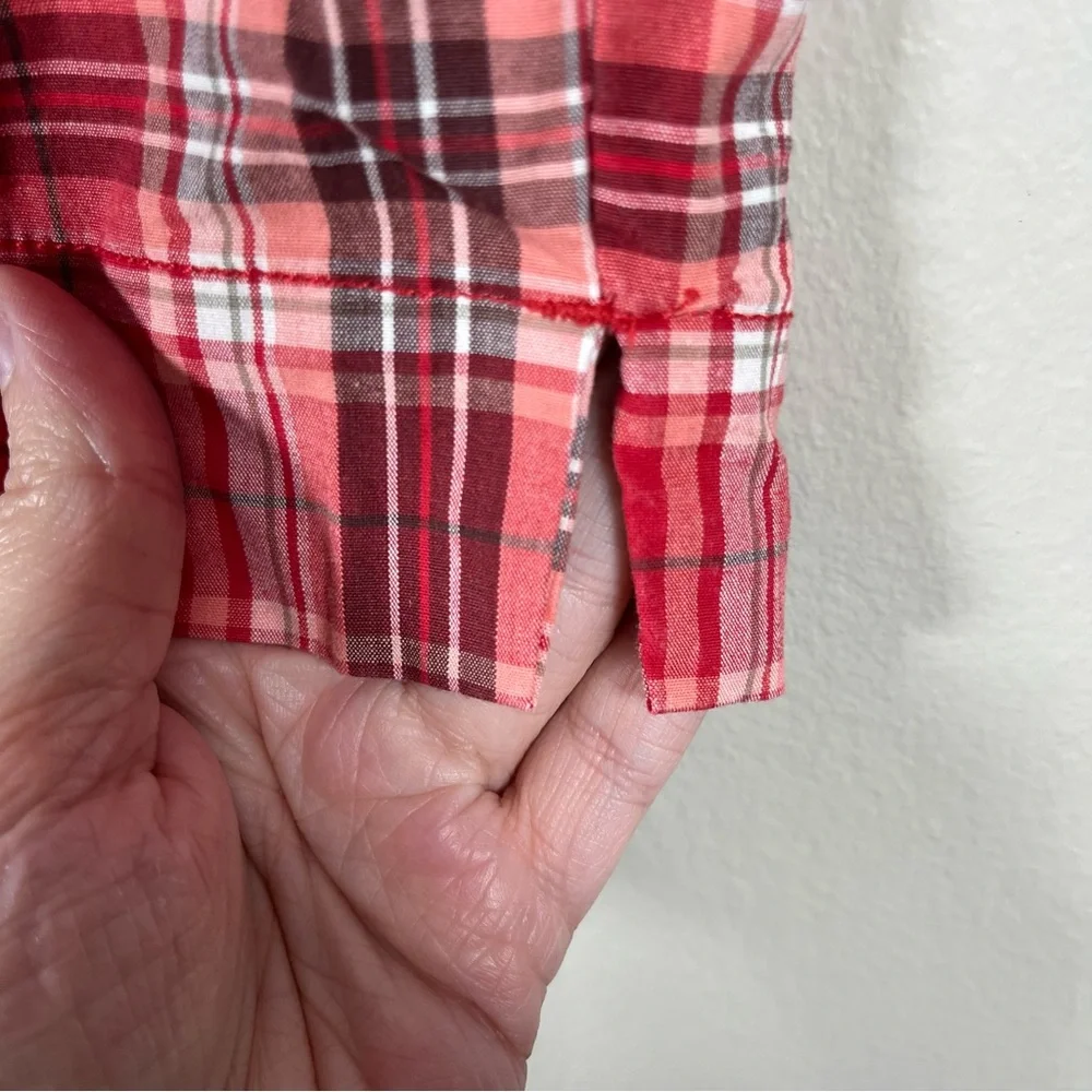 New York & Company Manhattan Chino Women’s Red Plaid Shorts Size 12